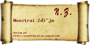 Nosztrai Zója névjegykártya